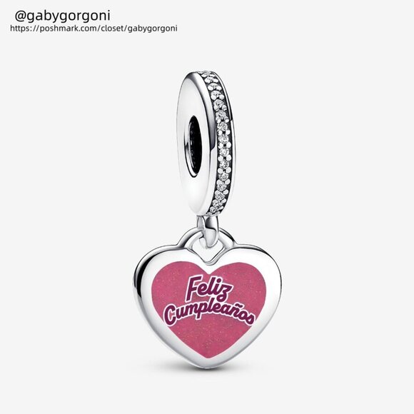 Pandora Engravable Feliz Cumpleanos Charm|Pendant - Picture 1 of 2